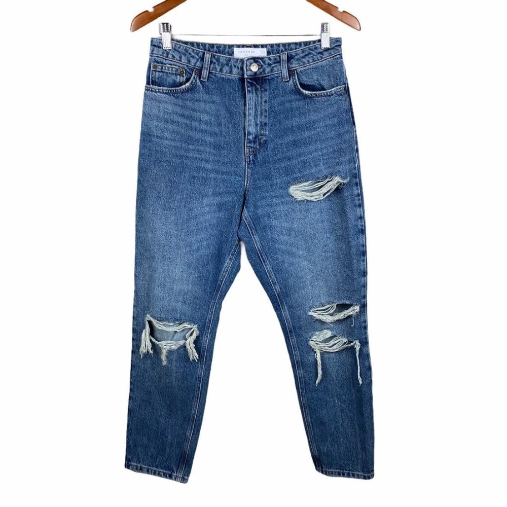 Topshop mom jeans size 30 distressed